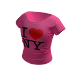Y2K I LOVE NEW YORK Graphic T Shirt | Hot Pink