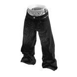 💗Y2K LAYERED BAGGY JEANS_BLACK