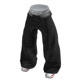 💗Y2K LAYERED BOXER JEANS_BLACK