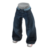 💗Y2K LAYERED BOXER JEANS_DARKBLUE