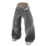 💗Y2K LAYERED BOXER JEANS_GREY