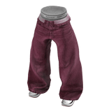 💗Y2K LAYERED BOXER JEANS_HOT PINK