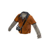 💗 Y2K Layered Polo Shirt w/ Camera _ Orange