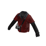 💗 Y2K Layered Polo Shirt w/ Camera _ Red