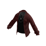 💗Y2k Layered Shirt w/ Chains Red Black