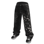 Y2K Leopard Distressed Baggy Jeans