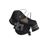 Y2K Leopard Layered Crop Top (Black)