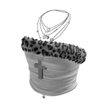 Y2K Leopard Tube Top w/ Cross Chain (White)