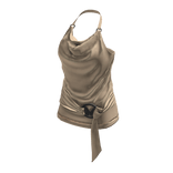 💗Y2K LONG HALTER NECK TOP_BEIGE