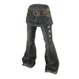 💗Y2K LOW-RISE DENIM SKIRT JEANS_KHAKI