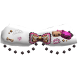 y2k mcbling gyaru charm pink gold zebra fur shawl