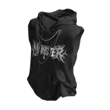 💜 Y2K Monster Sleeveless Hoodie_Black