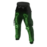 Y2K Neon Green Skeleton Cargo Pants