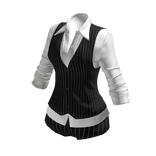 Y2K Office Siren Black Striped Suit Outfit
