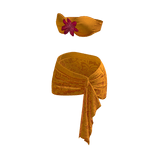 Y2K orange laced ruffled tropical outfit