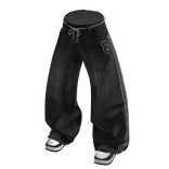 💗Y2K OVERSIZED BAGGY JEANS WITH SHOES_BLACK