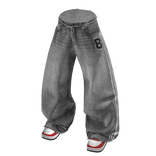 💗Y2K OVERSIZED BAGGY JEANS WITH SHOES_GREY