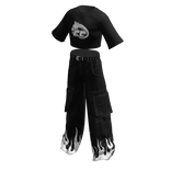 Y2K Pants & Cropped Shirt Eternos Clothing Flames