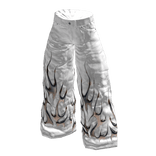 Y2K Pants Baggy Jeans White Chrome Voidsclub