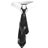 Y2K Pierced Emo Tie with Collar in Black