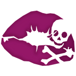 Y2k Pink Emo Skull Lipstick Kiss Mark