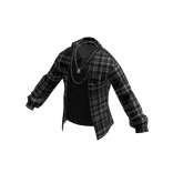 💗Y2k Plaid Shirt w/ Chains Black