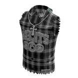 💗Y2K Plaid Torn T-shirt Black💗