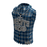 💗Y2K Plaid Torn T-shirt Blue💗