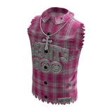 💗Y2K Plaid Torn T-shirt Pink💗