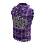 💗Y2K Plaid Torn T-shirt Purple💗