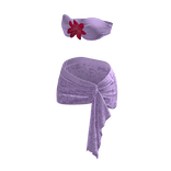 Y2K purple laced ruffled tropical outfit