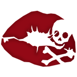 Y2k Red Emo Skull Lipstick Kiss Mark