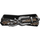 Y2K Rhinestone Scene Belt Leopard & Black Grunge 