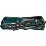 Y2K Rhinestone Scene Belt Teal Leopard Print 