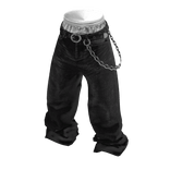 💗Y2K SAGGING JEANS WITH CHAIN BELT_BLACK