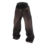 💗Y2K SAGGING RELAXED JEANS_BROWN