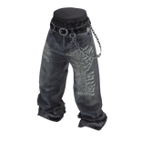 💗Y2K SAGGING RIPPED JEANS WITH BELT_ASH BLUE