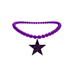 Y2k Scene McBling Purple Zebra Star Necklace 3.0