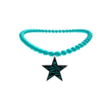 Y2k Scene McBling Teal Zebra Star Necklace 3.0