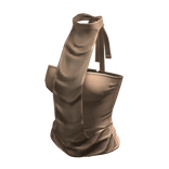 Y2K Sheer Rhinestone Halter Neck Panel Top (Beige)