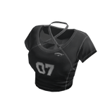 Y2K Sporty Cross Baby Tee - Grey