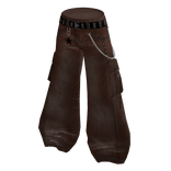 Y2K Star Charm Baggy Pants - Brown
