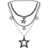 Y2K Star Necklace (Black)