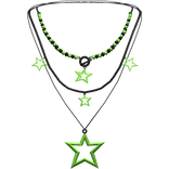Y2K Star Necklace (Black and Green)