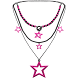 Y2K Star Necklace (Black and Hot Pink)
