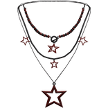 Y2K Star Necklace (Black and Red)