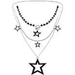 Y2K Star Necklace (Black and White)