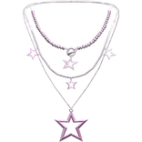 Y2K Star Necklace (Pink and White)