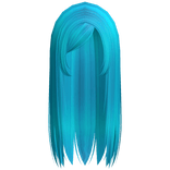 ☆ y2k straight gyaru emo side part ocean blue