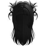 Y2K Straight Spiky Bow Shoujo Hair (Black)